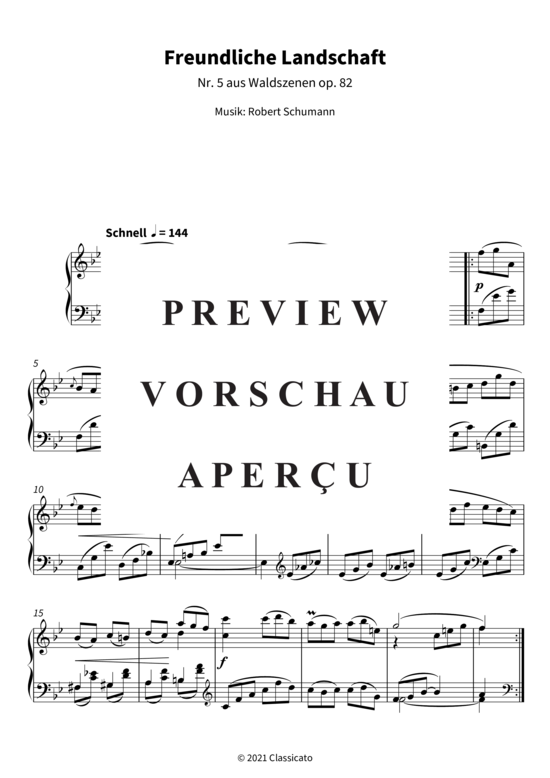 Produktgalerie: Seite 4 von 6 Freundliche Landschaft - Nr. 5 aus Waldszenen op. 82 , , Klavier Solo