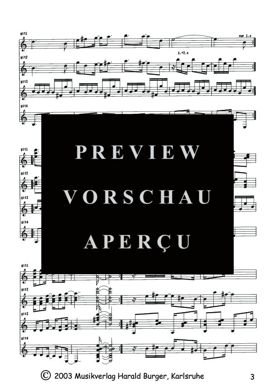 Produktgalerie: Seite 6 von 11 Concertino für 4 Gitarren, , Quartett Gitarre - Partitur
