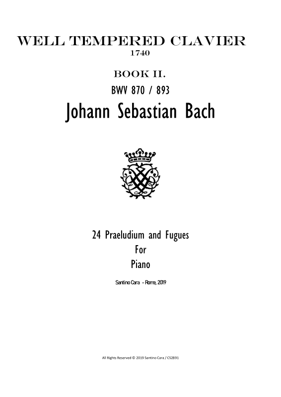 cover: The Well Tempered Clavier Book II - 24 Preludes and Fugues, , Solo Piano