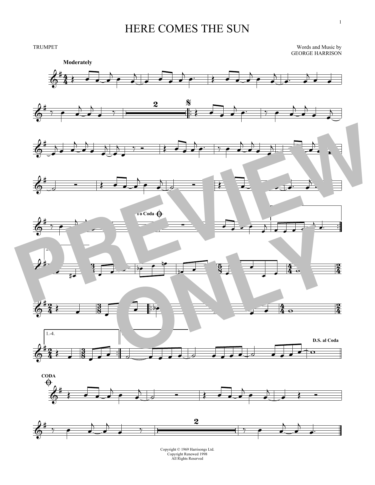 Produktgalerie: Seite 1 von 1 Here Comes The Sun, The Beatles, Trompete