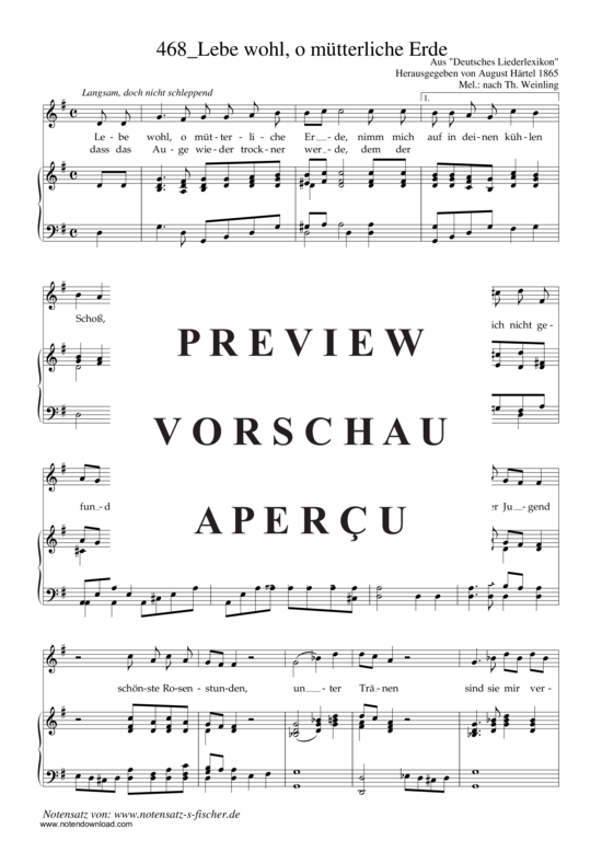 Product gallery: Page 2 of 3 Lebe wohl, o mütterliche Erde , , Piano and Voice