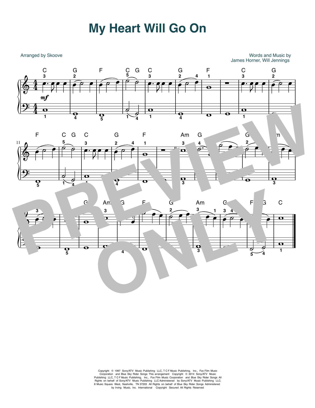 Product picture to: My Heart Will Go On (Love Theme From 'Titanic') (arr. Skoove)