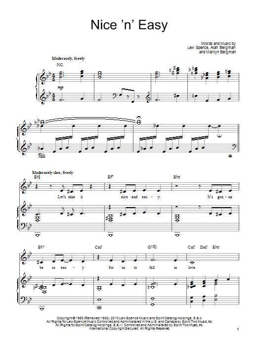Produktgalerie: Seite 1 von 1 Nice 'n' Easy, Barbra Streisand, Gesang, Gitarre, Klavier