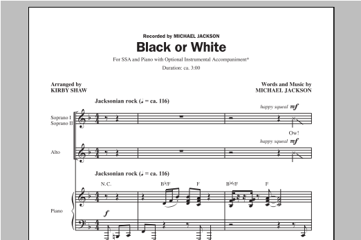 Produktgalerie: Seite 1 von 1 Black Or White (arr. Kirby Shaw), Michael Jackson, Chor