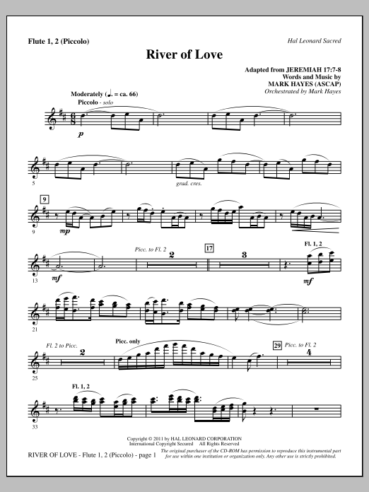 Produktbild zu: River Of Love - Flute 1,2/Piccolo