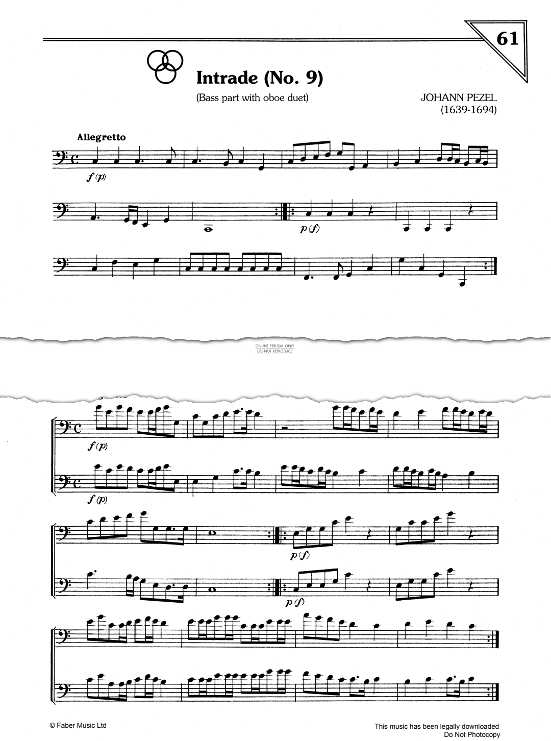 Produktgalerie: Seite 1 von 1 Intrade No. 9, Johann Pezel, Fagott