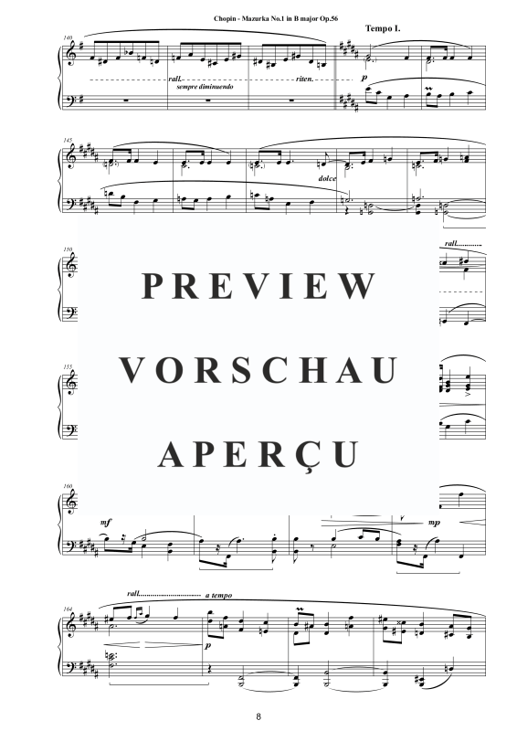 Produktgalerie: Seite 9 von 11 3 Mazurkas Op. 56 für Klavier - Vollständige Partituren, , Klavier Solo