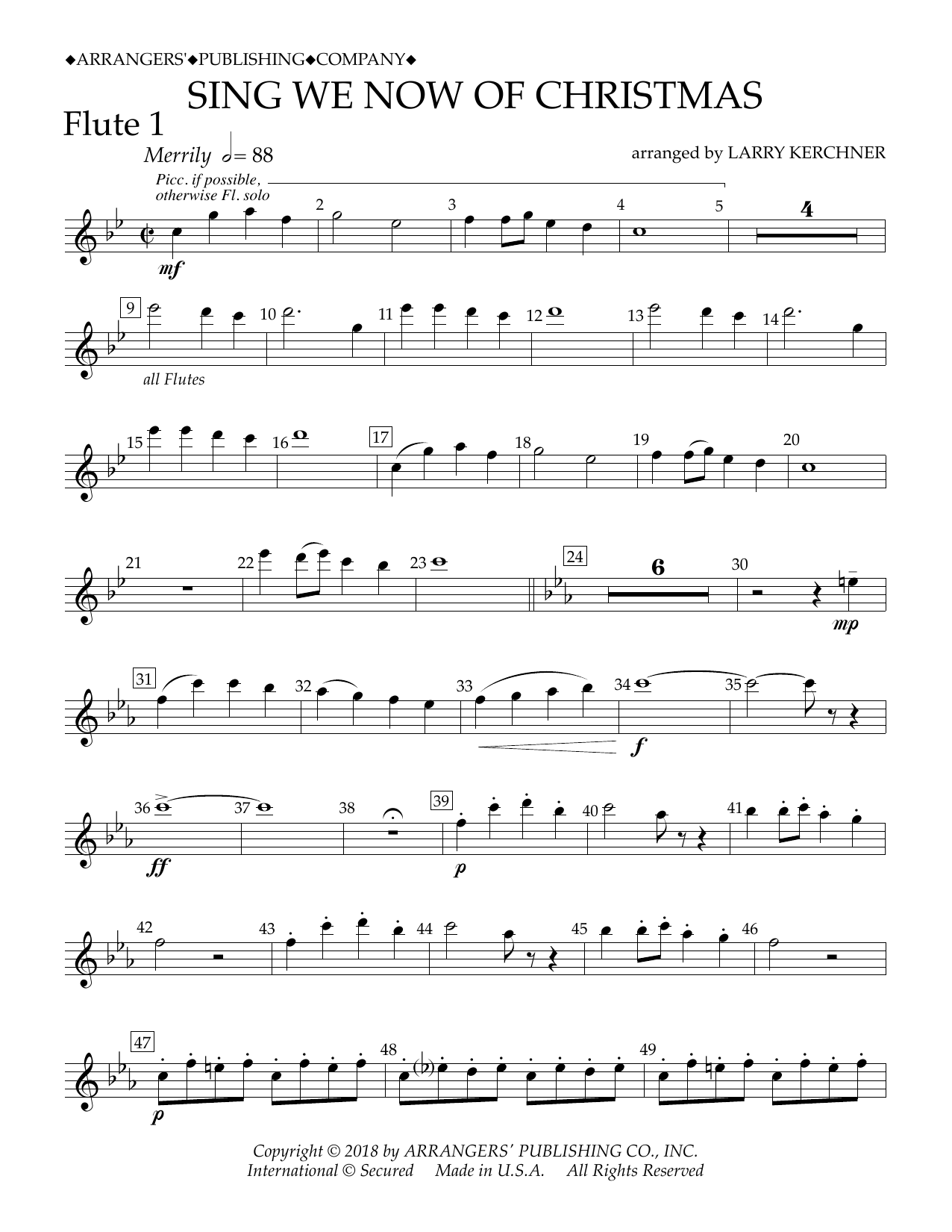 Produktbild zu: Sing We Now of Christmas (arr. Larry Kerchner) - Flute 1