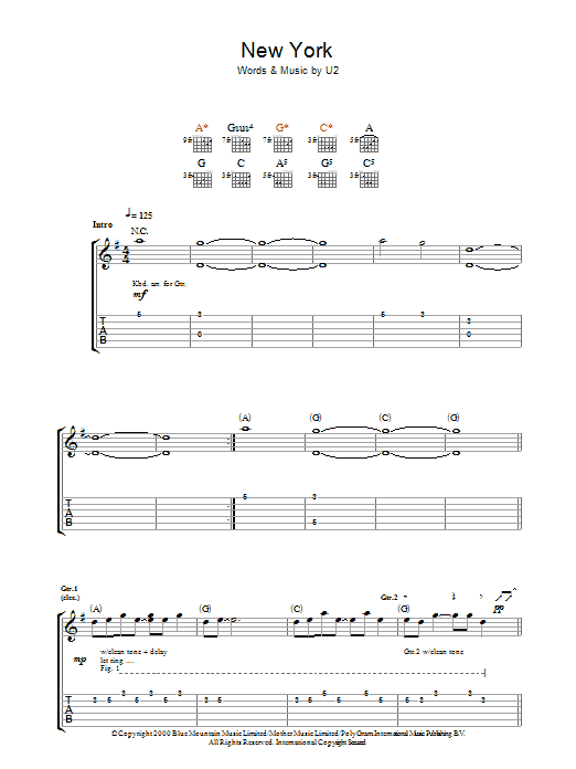 Produktgalerie: Seite 1 von 1 New York, U2, Gitarre