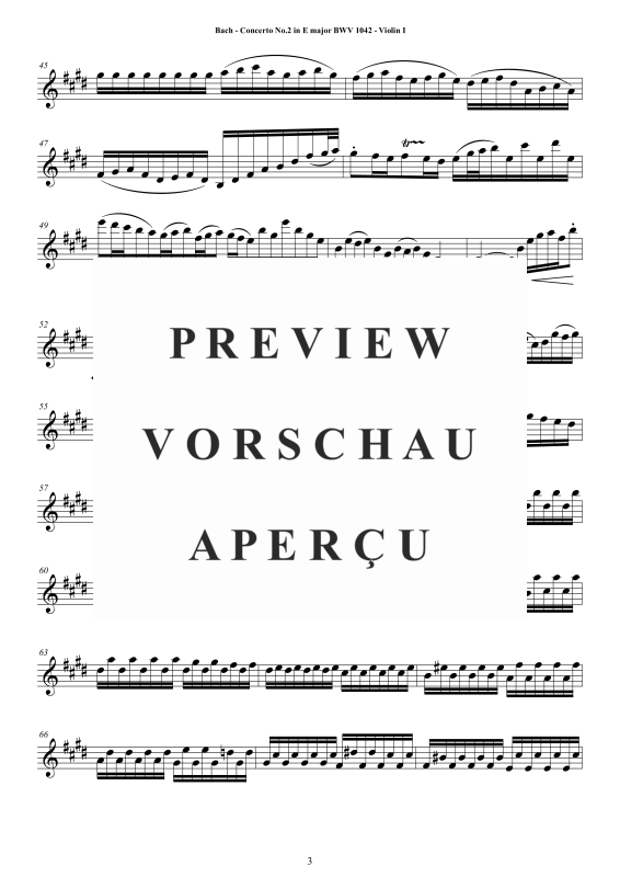 Product gallery: Page 4 of 11 Concerto No.2 in E-Dur BWV 1042, , String Quartet - Individual Parts