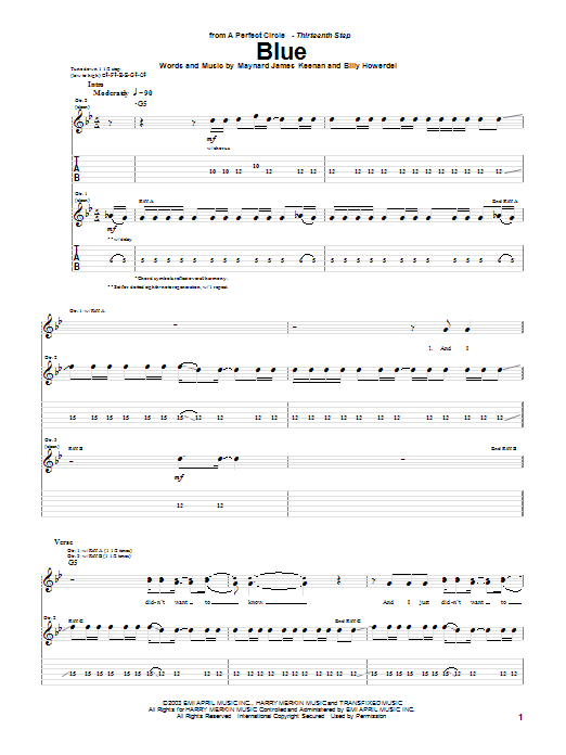 Produktgalerie: Seite 1 von 1 Blue, A Perfect Circle, Gitarre