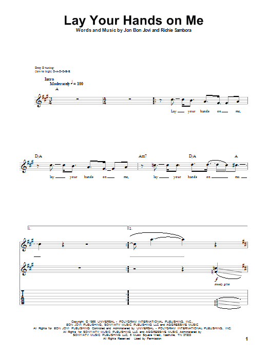 Produktgalerie: Seite 1 von 1 Lay Your Hands On Me, Bon Jovi, Gitarre