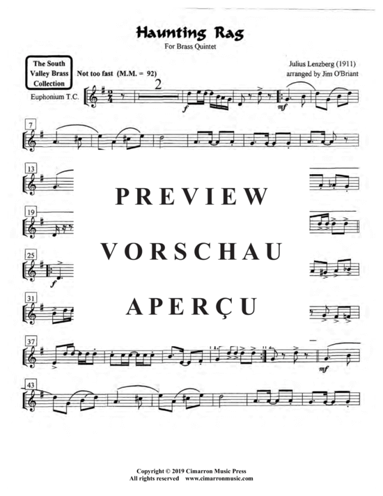 Produktgalerie: Seite 21 von 21 Haunting Rag , , (Blechbläser Quintett)