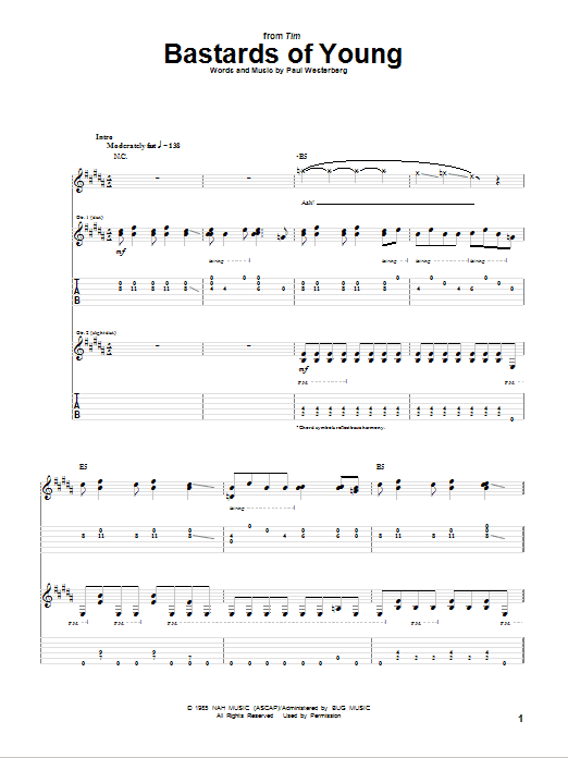 Produktgalerie: Seite 1 von 1 Bastards Of Young, The Replacements, Gitarre