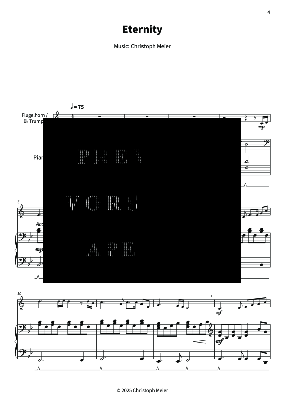 gallery: Eternity, , Flügelhorn/Trompete in B und Klavier