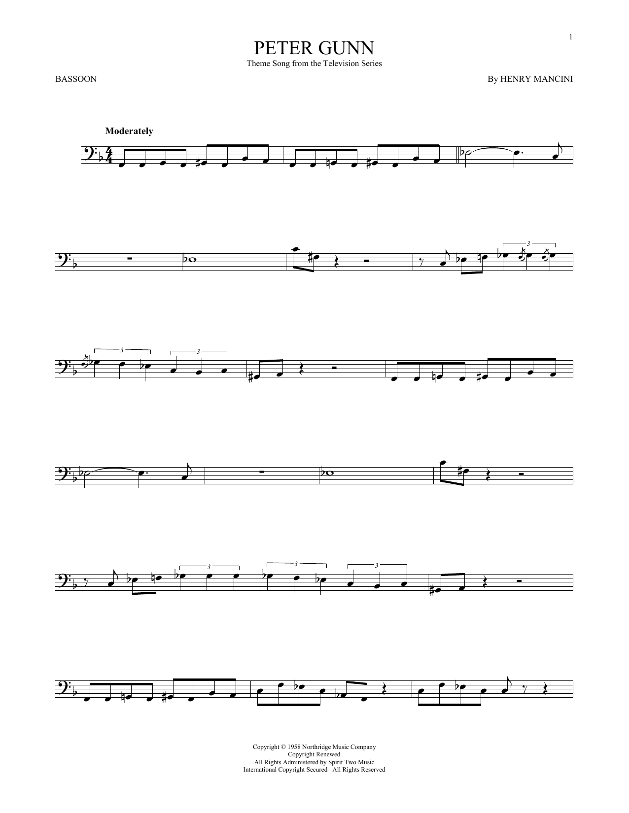 Produktgalerie: Seite 1 von 1 Peter Gunn, Henry Mancini, Fagott