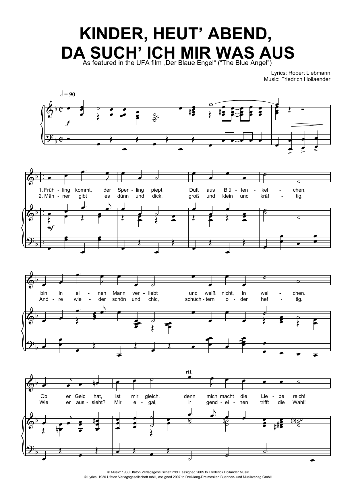 Produktgalerie: Seite 1 von 1 Kinder, Heut' Abend, Da Such' Ich Mir Was Aus, Friedrich Hollaender, Gesang, Klavier