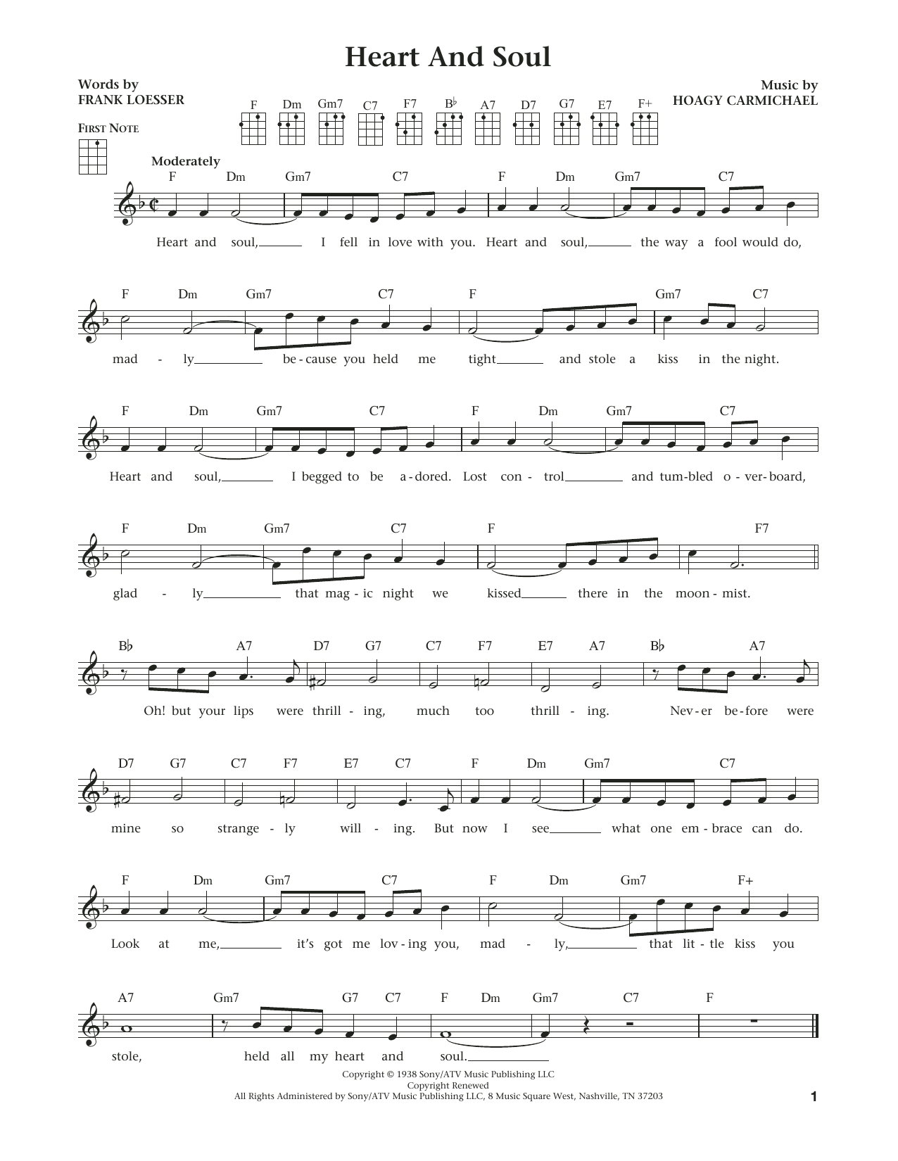 Product gallery: Page 1 of 1 Heart And Soul (from The Daily Ukulele) (arr. Liz and Jim Beloff), Hoagy Carmichael