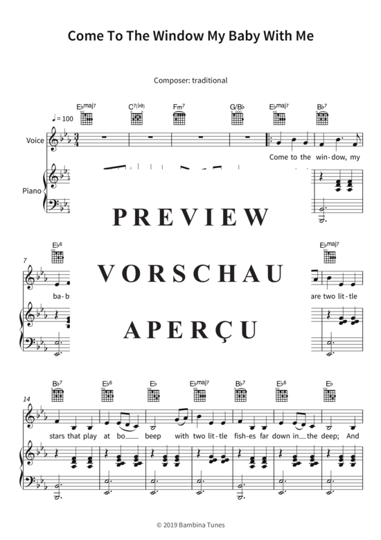 Produktgalerie: Seite 4 von 5 Come To The Window My Baby With Me, , (Gesang + Klavier, Gitarre)