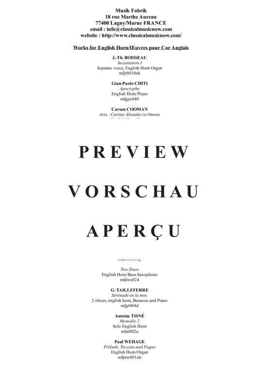 Produktgalerie: Seite 16 von 16 Apocryphe , , (Englischhorn + Klavier)