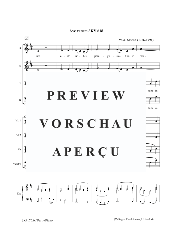gallery: Ave verum KV 618, , Gemischter Chor, Streicher und Orgel/Klavier