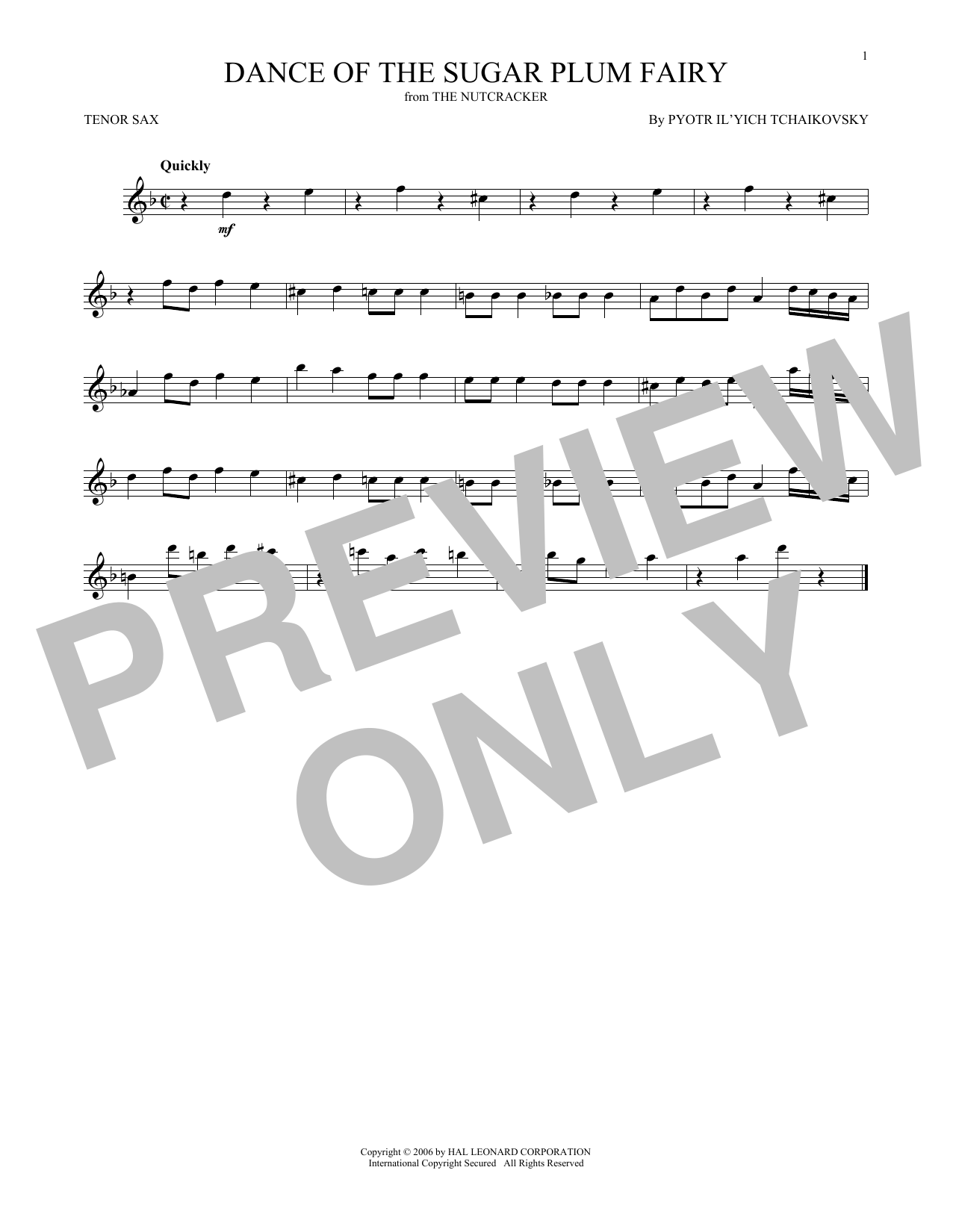 Product gallery: Page 1 of 1 Dance Of The Sugar Plum Fairy, Op. 71a (from The Nutcracker), Pyotr Il'yich Tchaikovsky