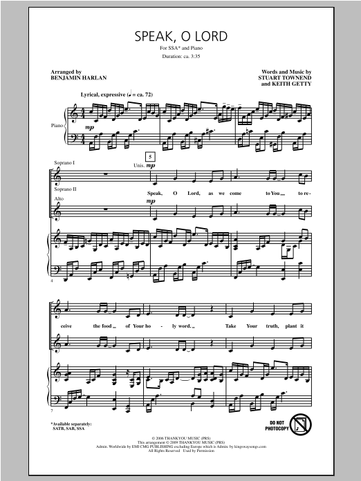 Produktgalerie: Seite 1 von 1 Speak O Lord, Benjamin Harlan, Chor
