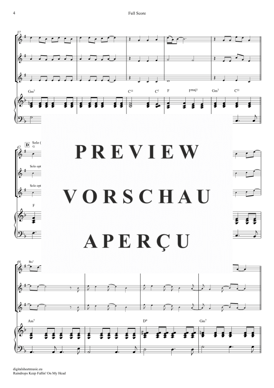 gallery: Raindrops Keep Falling On My Head, Thomas, B. J., (Trompeten Trio + Klavier)