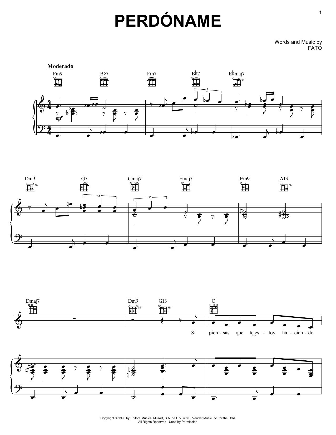 Produktgalerie: Seite 1 von 1 Perdoname, FATO, Gesang, Gitarre, Klavier