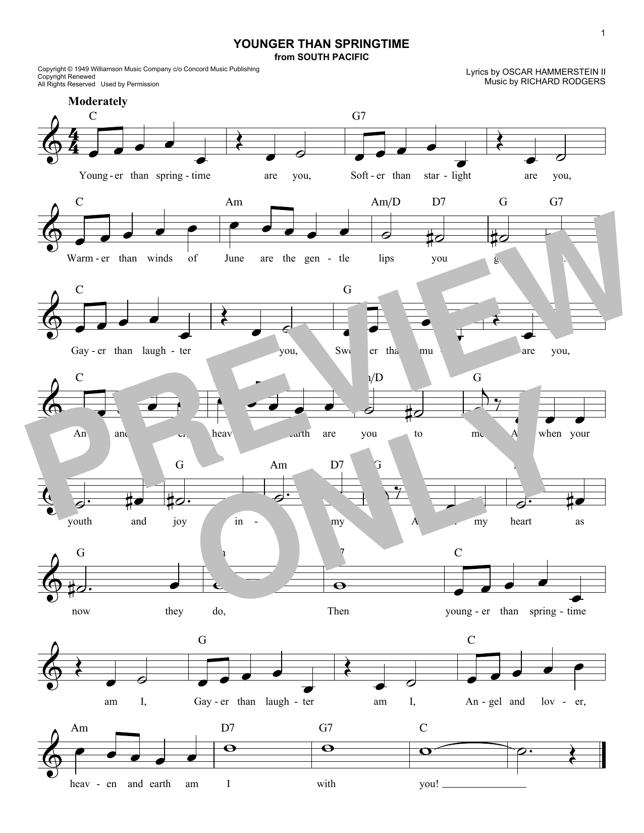 Product picture to: Younger Than Springtime (from South Pacific)