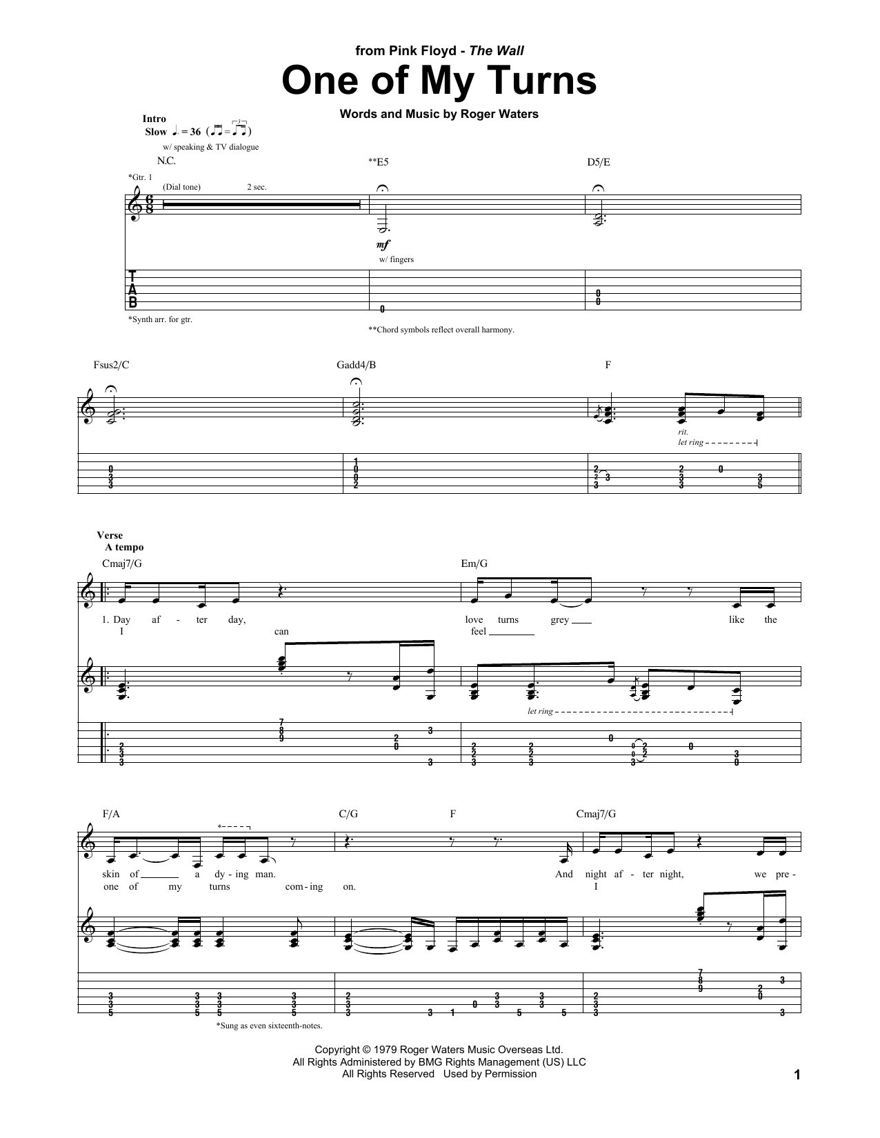 Product gallery: Page 1 of 1 One Of My Turns, Pink Floyd