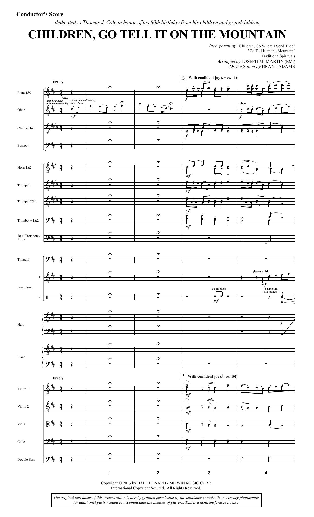 Produktbild zu: Children, Go Tell It on the Mountain - Full Score