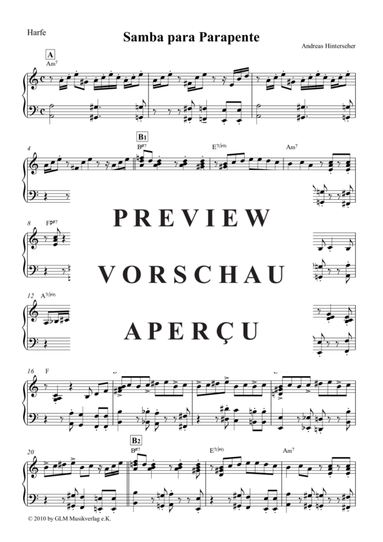 gallery: Samba para Parapente , Quadro Nuevo, (Einzelstimme Harfe)