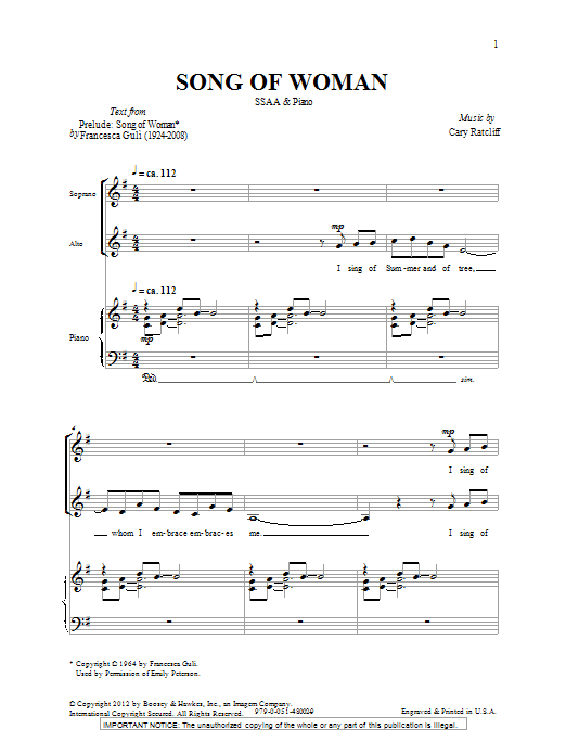 Produktgalerie: Seite 1 von 1 Song Of Woman, Cary Ratcliff, Chor