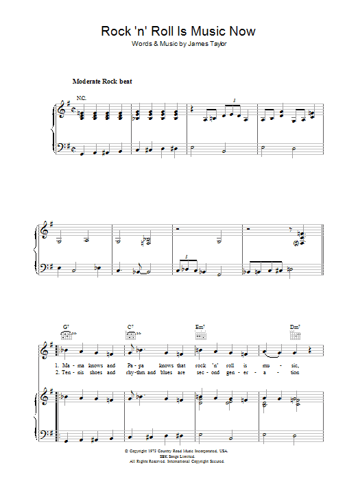 Produktgalerie: Seite 1 von 1 Rock 'N' Roll Is Music Now, James Taylor, Gesang, Gitarre, Klavier