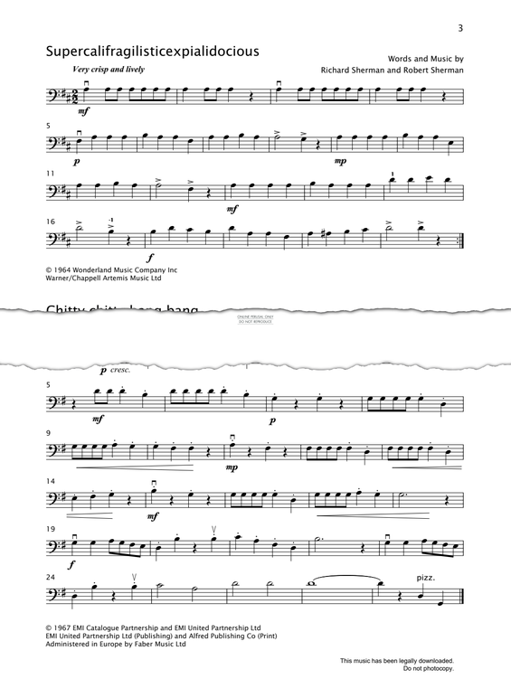 gallery: Supercalifragilisticexpialidocious (from 'Mary Poppins'), Richard M. Sherman, Violoncello