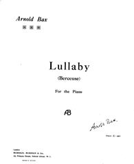 cover: Lullaby (Berceuse), Arnold Bax