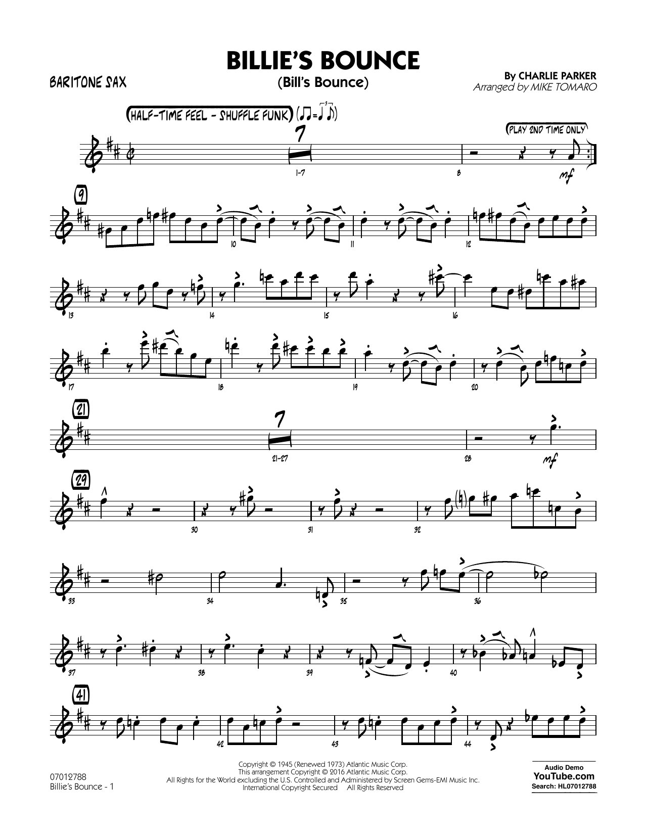 Produktgalerie: Seite 1 von 1 Billie's Bounce - Baritone Sax, 