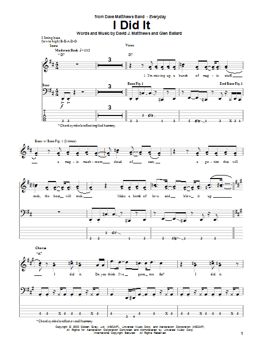Produktgalerie: Seite 1 von 1 I Did It, Dave Matthews Band, E-Bass
