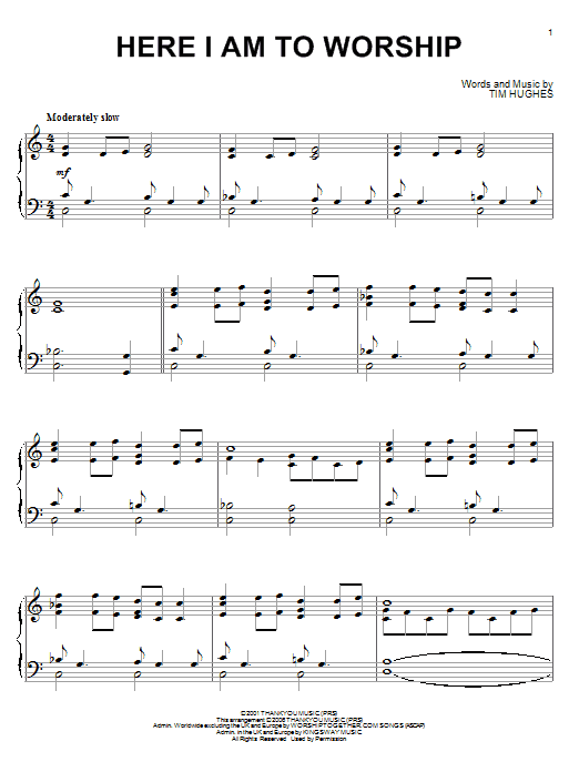 Produktgalerie: Seite 1 von 1 Here I Am To Worship, Tim Hughes, Klavier