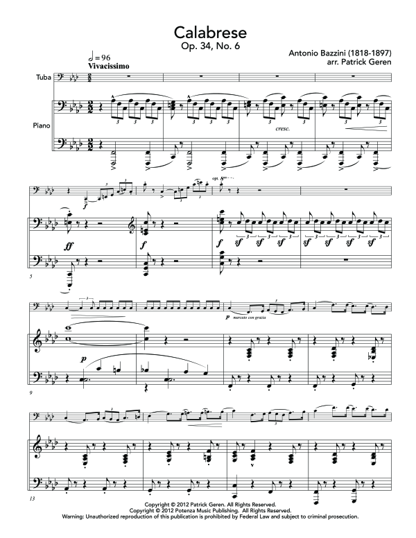 Product gallery: Page 1 of 11 Calabrese, , (tuba and piano)