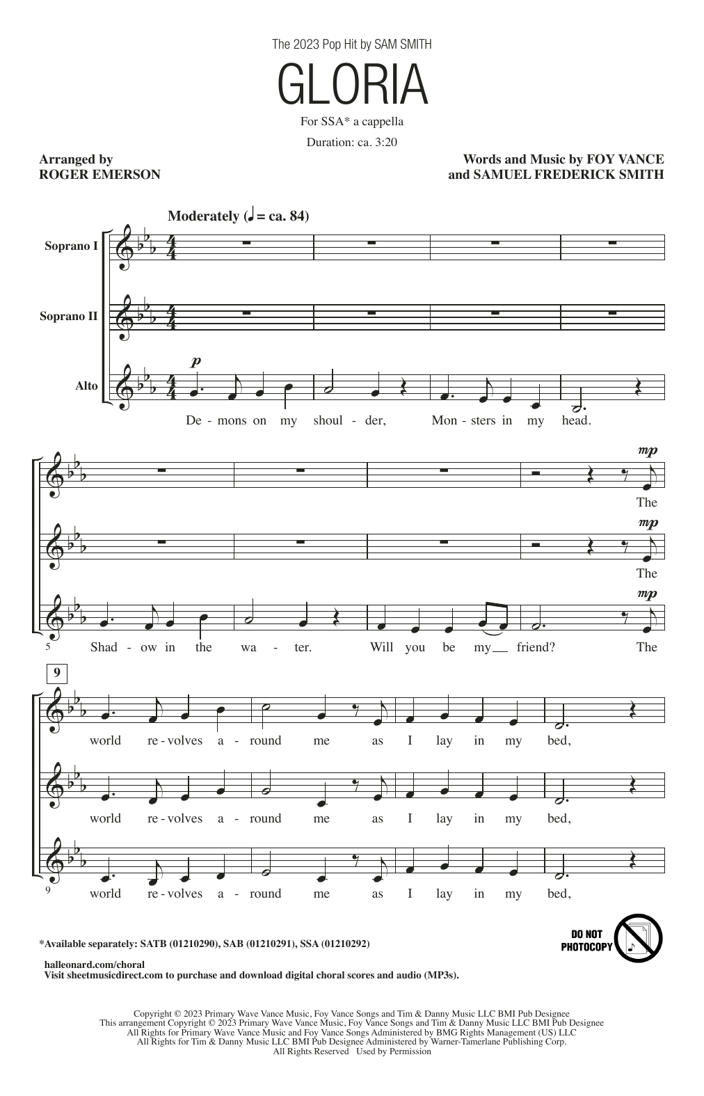 Produktgalerie: Seite 1 von 1 Gloria (arr. Roger Emerson), Sam Smith, Chor