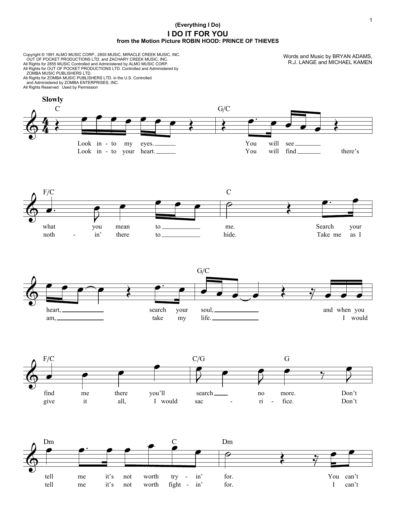 Produktgalerie: Seite 1 von 1 (Everything I Do) I Do It For You, Bryan Adams