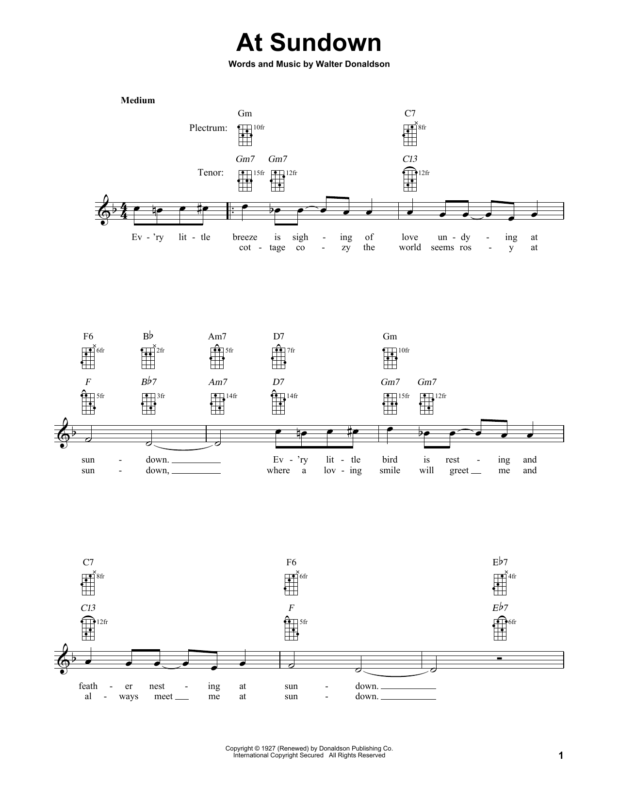 Produktgalerie: Seite 1 von 1 At Sundown, Walter Donaldson, Banjo