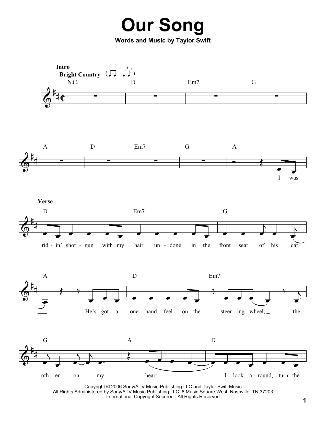 Product picture to: Our Song
