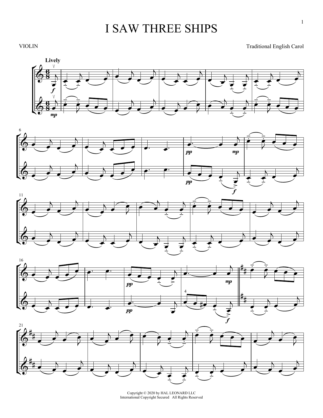 Product gallery: Page 1 of 1 I Saw Three Ships, Traditional English Carol