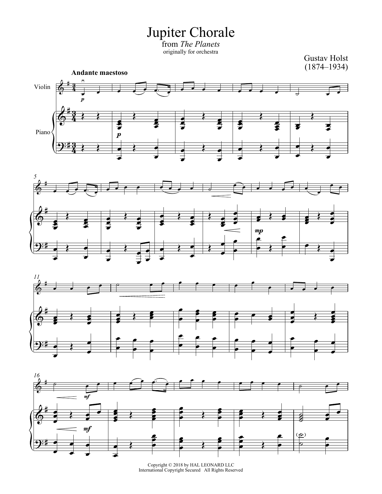 Product gallery: Page 1 of 1 Jupiter, Gustav Holst