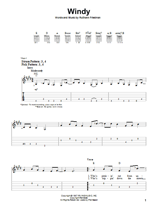 Produktgalerie: Seite 1 von 1 Windy, The Association, Gitarre