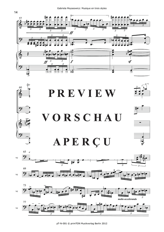 Product gallery: Page 19 of 21 Musique en trois styles pour violon, violoncelle et piano (1969) , ,  (Trio for violin, violoncello + piano)