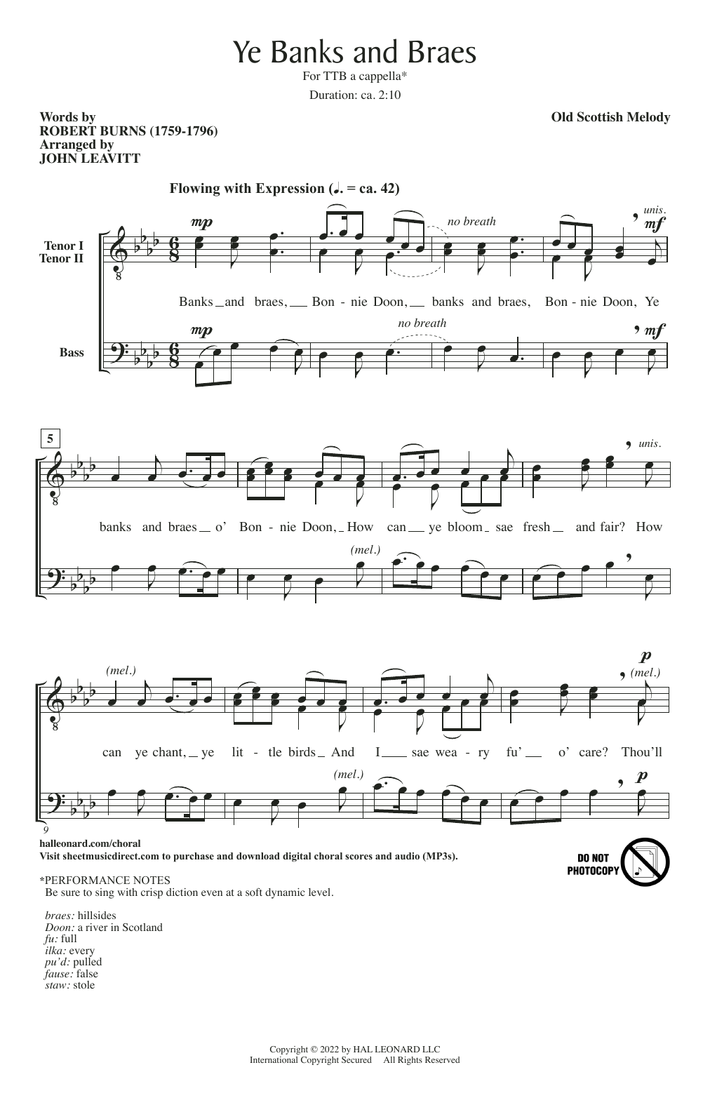Produktbild zu: Ye Banks And Braes (arr. John Leavitt)